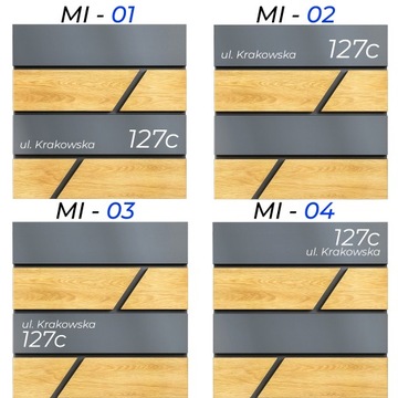 SKRZYNKA NA LISTY POCZTOWA Z ADRESEM NAPISEM NUMEREM DOMU IMITACJA DREWNA