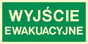 Wyjście ewakuacyjne 10x20 naklejka