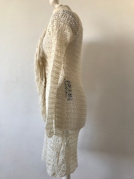 ISABEL MARANT - obłędna -SUKIENKA- boho -FRĘDZLE- siateczka - XS/S