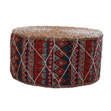 on a stool with a handmade cushion for