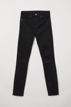 H&M Skinny Regular Ripped Jeansy High Waist jeansowe dziurami damskie 38 M