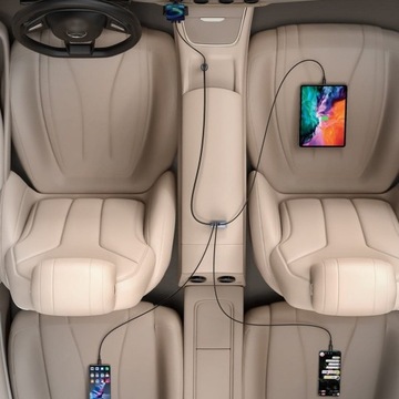 Автомобильное зарядное устройство Baseus Share Together 2xUSB 2xUSB-C 120 Вт для MacBook