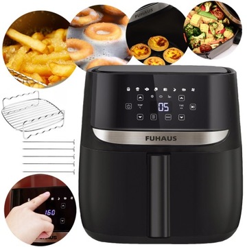 Frytkownica beztłuszczowa Frytownica XXL 6L 1700W Pojemna AIR FRYER Fuhaus