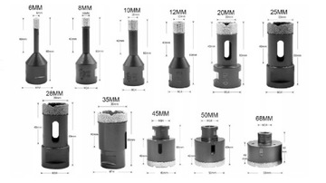 ZESTAW OTWORNICA WIERTŁO DIAMENTOWE DO GRESU 6-68 11 el + adapter