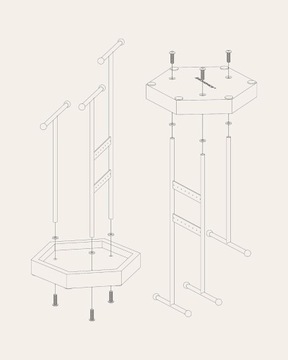 ПОДСТАВКА ДЛЯ ЮВЕЛИРНЫХ ИЗДЕЛИЙ ЕЛКА ИЗ МЕТАЛЛА И ДЕРЕВА ДЛЯ КОЛЬЦО И СЕРЬГ