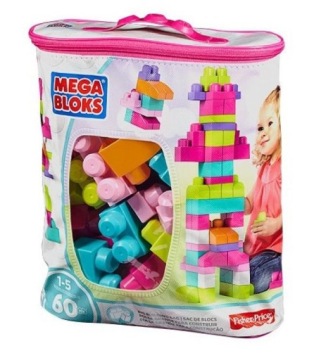 Bloks Stavebnice Velká taška s kostkami Růžová