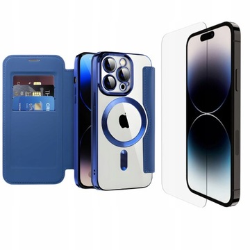 ETUI FLIP Z KLAPKĄ DO MAGSAFE OBUDOWA CASE DO IPHONE 13 PRO MAX + SZKŁO