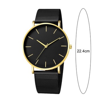 Men Watch Quartz Movement Simple Style Round Dial Stainless