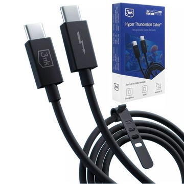 Kabel 3mk USB-C Thunderbolt 3 40Gb/s 240W do Macbook M2 M3 iPhone 14/15