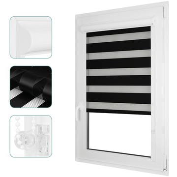 ROLETA DZIEŃ NOC W KASECIE ALUMINIOWEJ 73x220 CM BALKON KOLORY NA WYMIAR