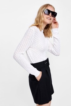 ШОРТЫ БЕРМУДЫ С ПОЯСОМ ZARA 36/S ЧЕРНЫЕ