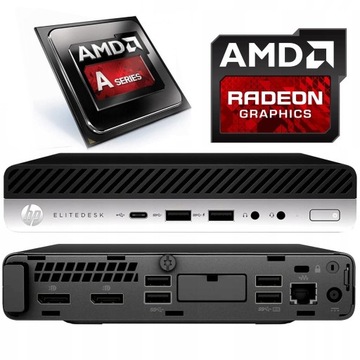 Mini PC komputer HP 705 G4 AMD 8GB 256SSD Radeon DisplayPort RS232 W10 WiFi
