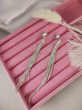 Серебряные зажимы для кисточек, длинные свисающие кисточки c38