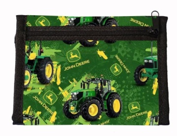 Кошелек на липучке, ткань трактора John Deere