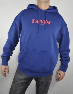 BLUZA KANGURKA Z KAPTUREM LOGO RED LEVIS ROZ XL