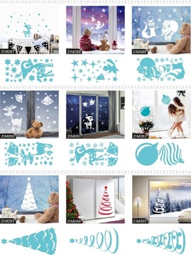 DEKORACJE ŚWIĄTECZNE NA OKNA SKLEPOWE WITRYNY OZDOBY ŚWIĄTECZNE ZEWNĘTRZNE