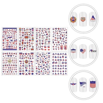 Naklejki z flagą usa Brokatowe naklejki do zdobienia paznokci