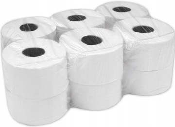 ТУАЛЕТНАЯ БУМАГА БЕЛАЯ JUMBO ДЛЯ ЛОТКОВ 12 ШТ.