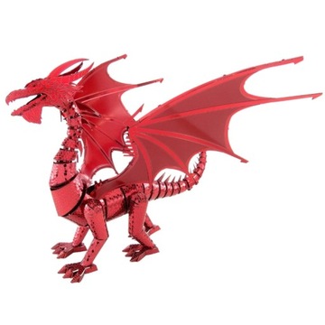 Metal Earth Czerwony Smok Metalowy Model Składasz