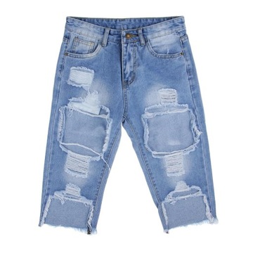 Spodenki dziurawe Jeans Mid Denim M Jasnoniebieskie