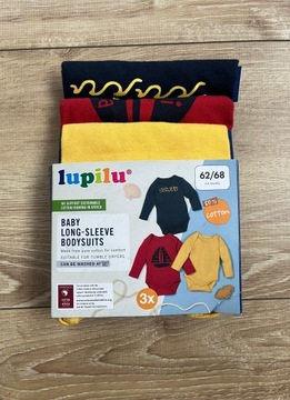 Body niemowlęce 100% BAWEŁNA, 3 sztuki! 62/68