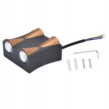 IP65 Wodoodporna zewnętrzna lampa ścienna 4 LED 4