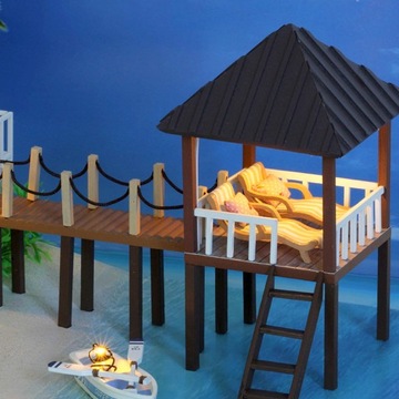 Модель Дачного домика DIY ПЛЯЖ ЛОДЗИ 3D LED пазл