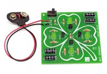 AVTEDU623 Czterolistna koniczynka LED - zestaw do nauki lutowania