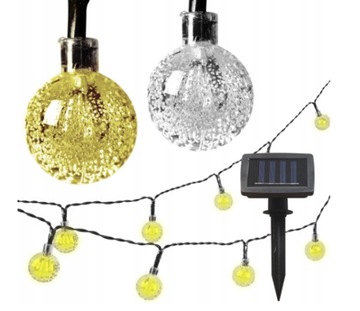 Girlanda Ogrodowa LED solarna kulka 20 led 3000K