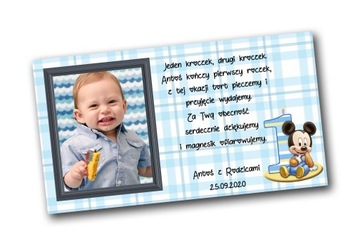 Podziękowanie dla gości na roczek FOTO magnes