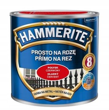 HAMMERITE FARBA NA RDZĘ CZERWONY POŁYSK 0,25L