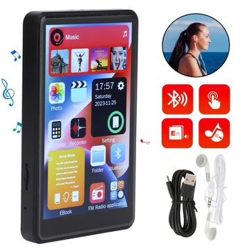MINI ODTWARZACZ MP4 MP3 16GB BLUETOOTH HiFi RADIO DYKTAFON E-BOOK DOTYKOWY