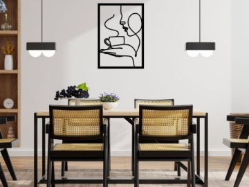 Красивая Ажурная Настенная Картина Женщина Кофе 3D Панно