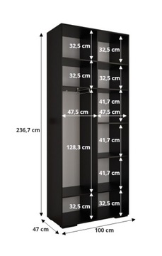 Szafa ubraniowa garderoba z półkami ryfel 4 3SZ