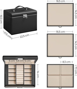 SZKATUŁKA NA BIŻUTERIE KUFEREK PUDEŁKO ORGANIZER