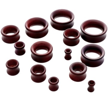 TUNEL PLUG DREWNIANY BAMBUSOWY MAHONIOWY 5 mm