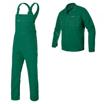 UBRANIE ROBOCZE SZWEDZKIE KOMPLET BLUZA OGRODNICZKI ZIELONE 188 / 100 / 90
