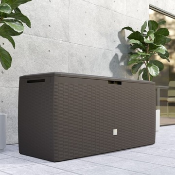 Садовый ящик, багажник, место для подушек, пластик, 290л, коричневый