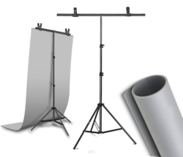 ZESTAW DO TŁA TYP T 80x220 + TŁO PVC SZARE 100x200 GRAY WINYL