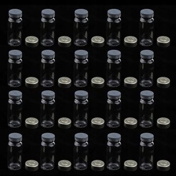 20 штук пустых запечатанных флаконов.