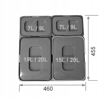 Kosz sortownik segregator pojemnik na śmieci 7L