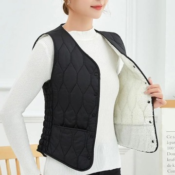 Women Fall Winter Vest Coat Soft Thick Padded Slee