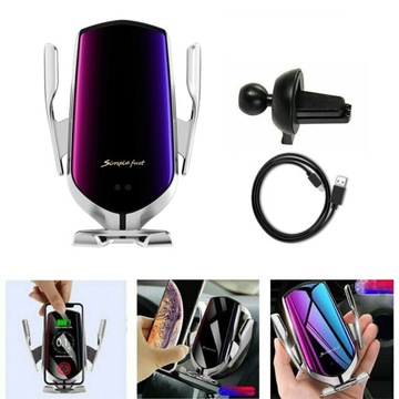 UCHWYT INDUKCJĄ ŁADOWARKA DO SAMOCHODU NA TELEFON WIRELESS CHARGER OBROTOWY