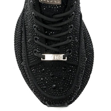 GOE Sneakersy damskie Black czarne JJ2N4058 kryształki cyrkonie r.40