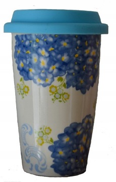 KUBEK TERMICZNY CERAMICZNY Z SILIKONOWĄ POKRYWĄ