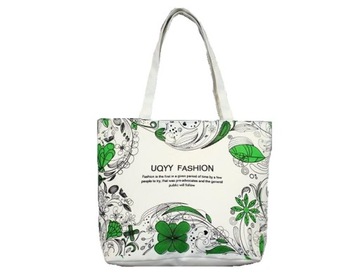 DUŻA MATERIAŁOWA TORBA SHOPPER BAG NADRUK WZORY