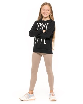 УТЕПЛЕННЫЕ ЛЕГГИНГИ ДЛЯ ДЕВОЧЕК, ЛЕГГИНСЫ БЕЖЕВЫЕ 140