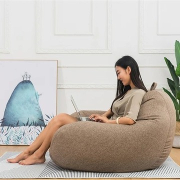 ЧЕХОЛ ДЛЯ СУМКИ-ПУФА СВЕТЛО-КОРИЧНЕВЫЙ 70х80см