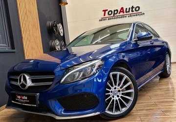 Mercedes Klasa C W205 Limuzyna 200 184KM 2015 Mercedes-Benz Klasa C lift AUTOMAT SKORY 184KM LED perfekcyjny navi