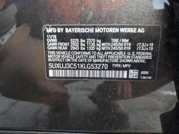 BMW X4 G02 2019 BMW X4 2019, 2.0L, 4x4, od ubezpieczalni, zdjęcie 11